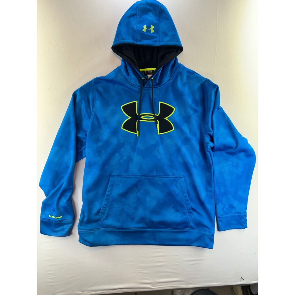 Under Armour Storm1 Hoodie Mens XL Blue green Camo Pullover Sweatshirt 1259778